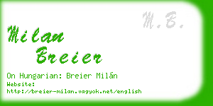 milan breier business card