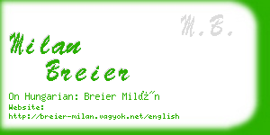 milan breier business card